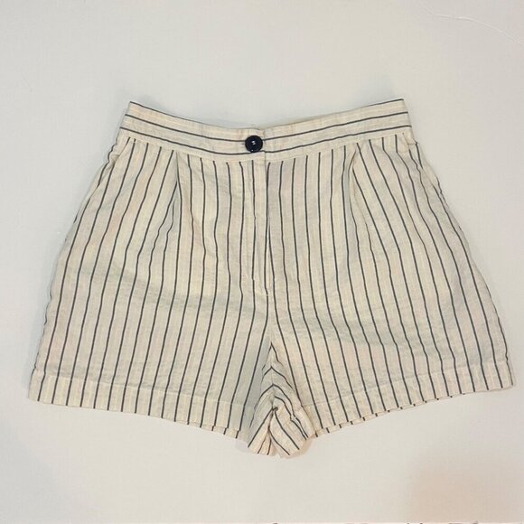 Zara Shorts Size Small Stripe Minimalist Coastal Preppy Light Academia Classic - Picture 1 of 7